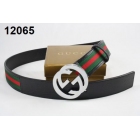 Gucci Leather Belt black with silver buckle