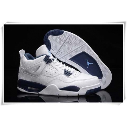 Air Jordan 4 Retro white/navy Men Shoes AAA