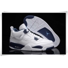 Air Jordan 4 Retro white/navy Men Shoes AAA