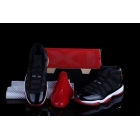 Air Jordan 11 Retro shoes black/varsity red-white A.A.A Leather