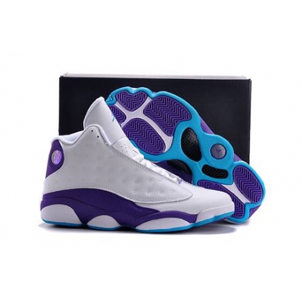 Air Jordan 13 Retro white/purple-lt.blue Men shoes AAAA