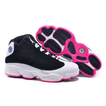 Air Jordan 13 A.A.A Women shoes black/white/pink