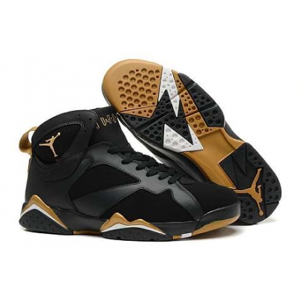 Air Jordan 7 Retero Men shoes black/dk.yellow AAAAA