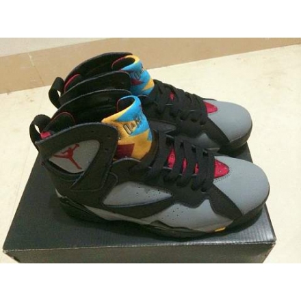 Air Jordan 7 Retero Men shoes grey/black-red AAAAA